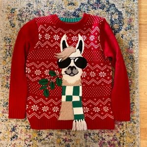 Kids Llama Ugly Christmas Sweater